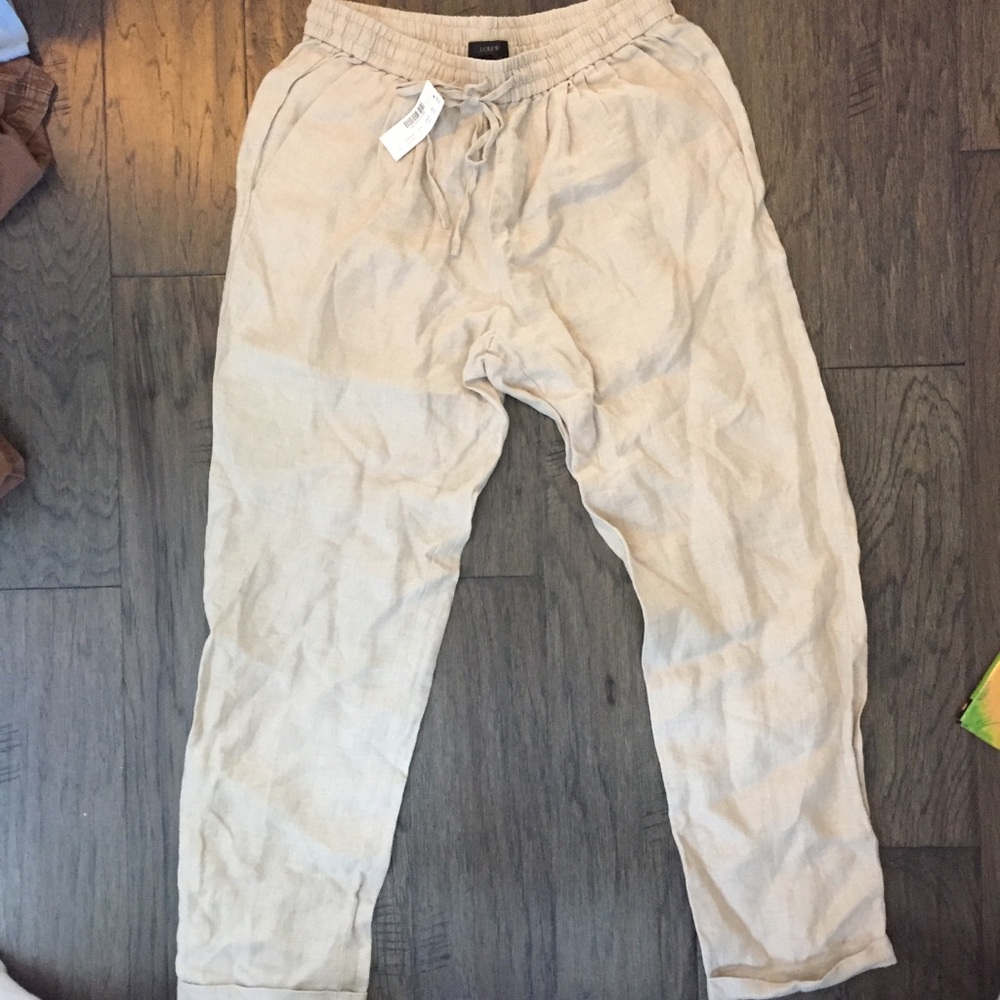 J Crew Elastic waist linen pants